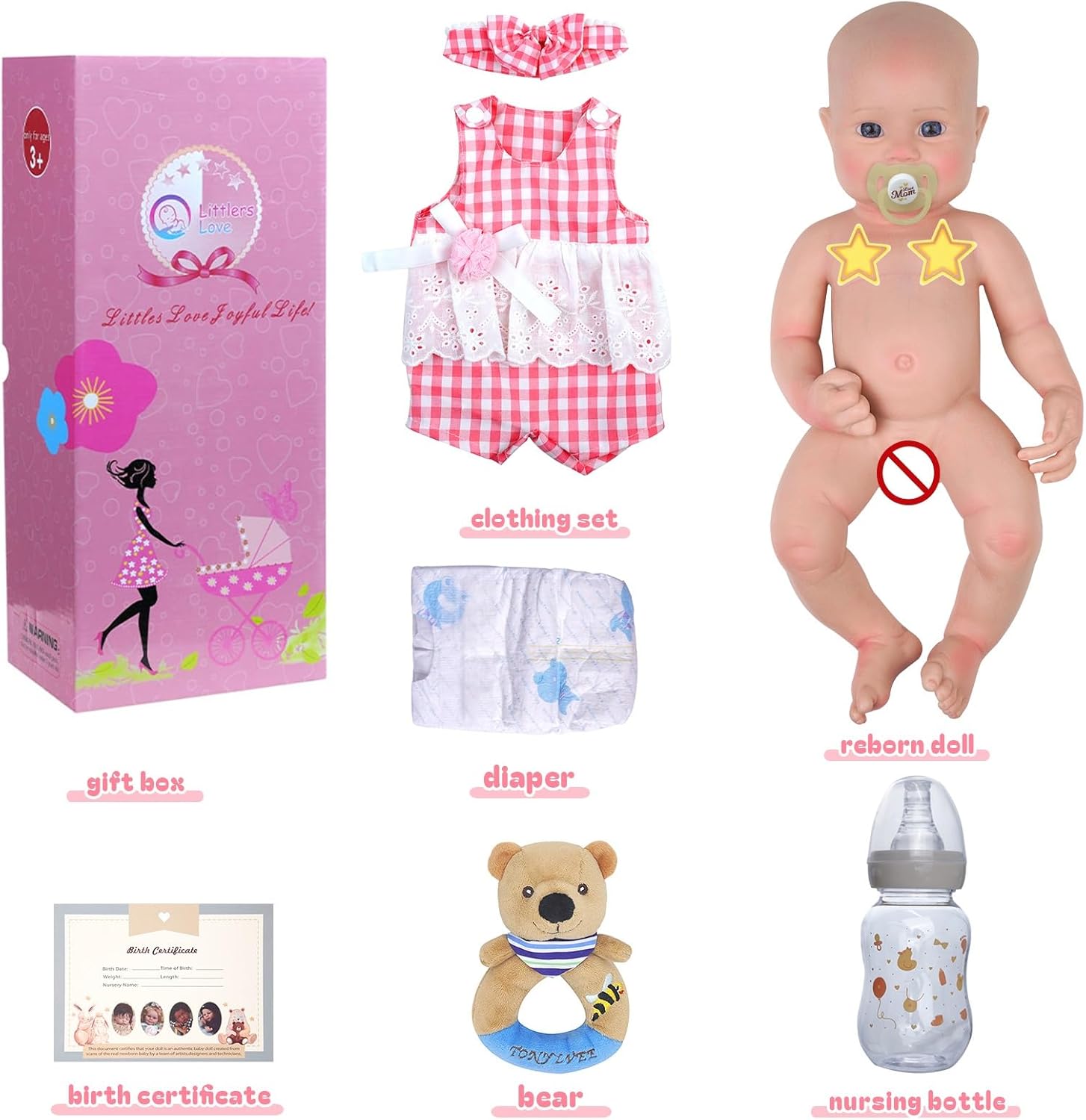 JIZHI Reborn Baby Dolls Silicone Full Body -16 Inch 5.73lb Weighted Full Platinum Silicone Baby Doll Real Life Baby Dolls with Complete Accessories for Kids Age 3
